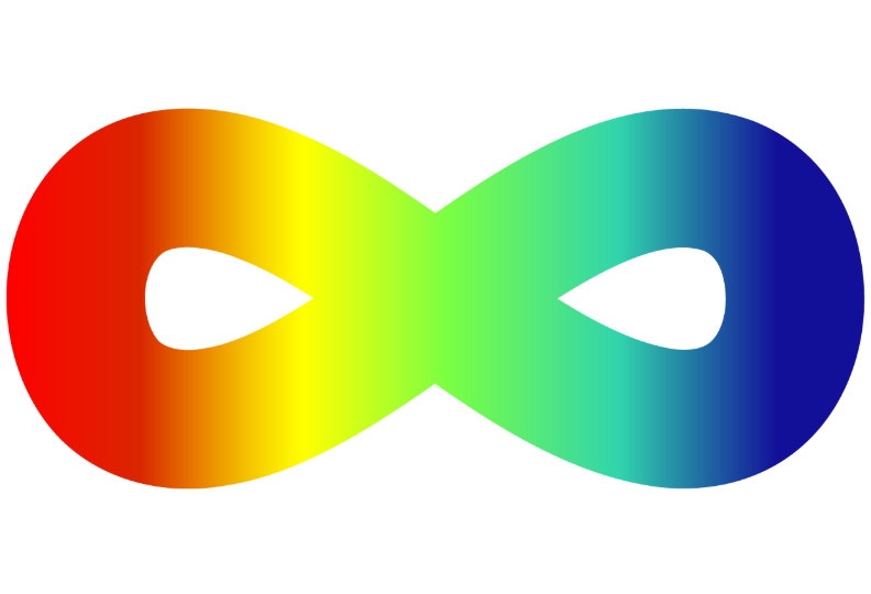 Autism infinity sign rainbow colored symbol