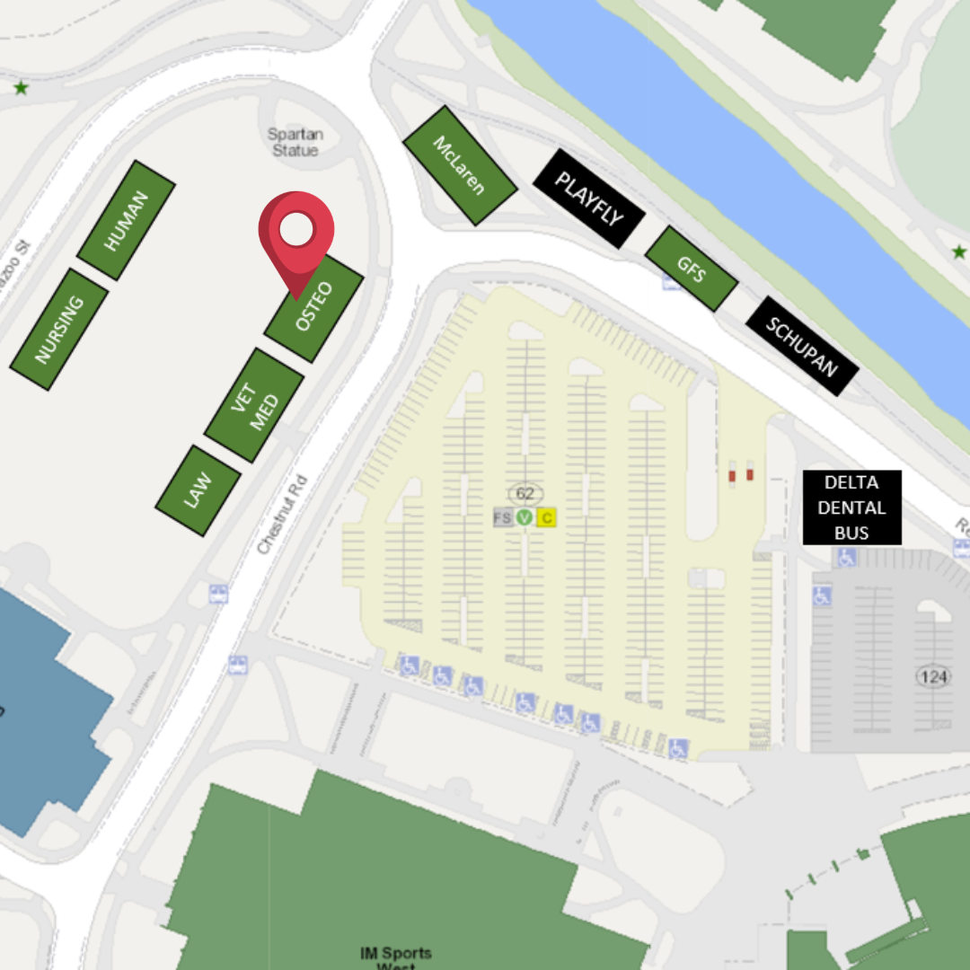 Tent located on Demonstration Hall field on the corner of Chestnut Rd and Red Cedar Rd behind the Spartan Statue