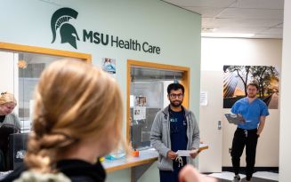 Medical students providing care at the MSU CARE Clinic